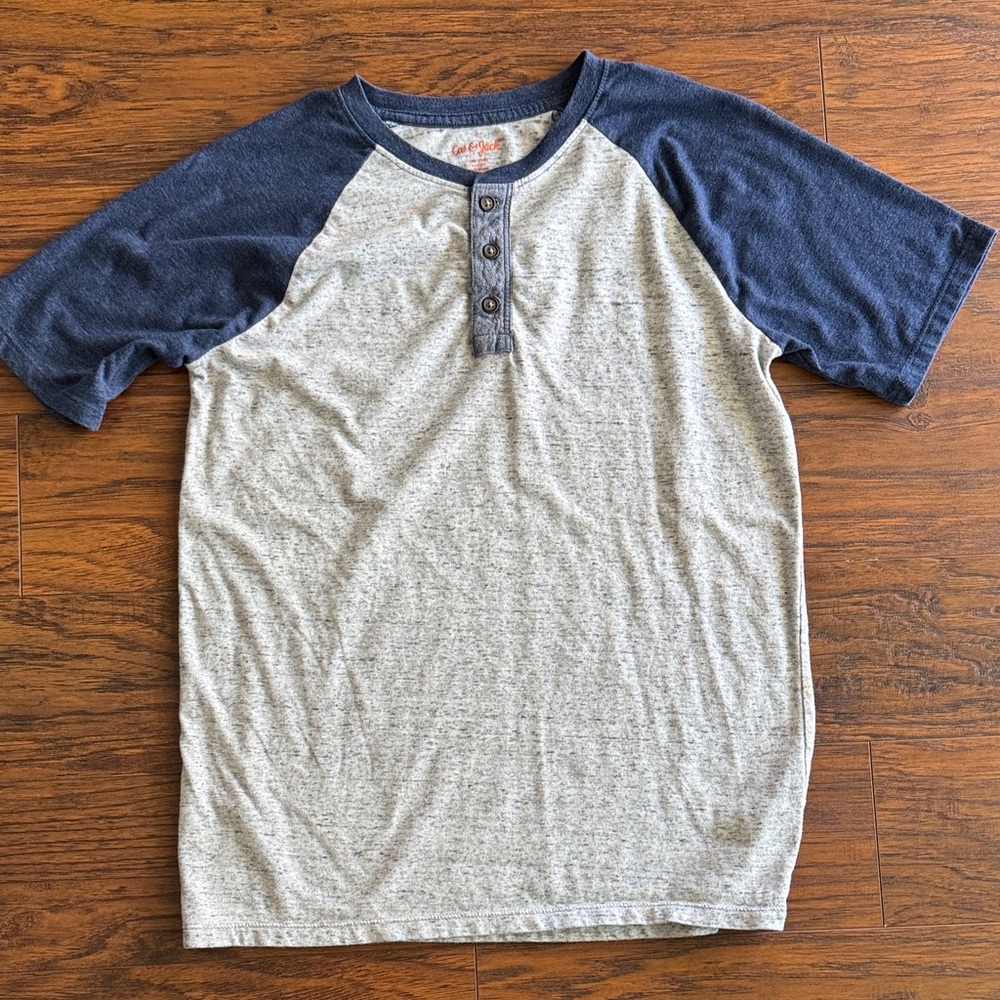 Cat & Jack Navy and Gray Raglan Tee